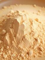Instant beige color Powder Pile, product photo, colored pencil close up. AI Generated photo