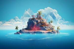Marvelous Landing island for creative designer background. AI Generated photo