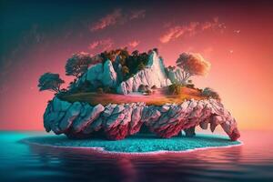 Marvelous Landing island for creative designer background. AI Generated photo