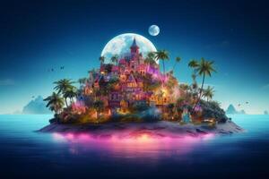 Marvelous Landing island for creative designer background. photo