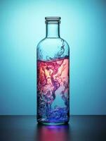 wide water glass one bottle design isolated pastel background. AI Generated photo