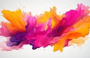 A hand drawn illustration using several colors and brushes on a white background. photo