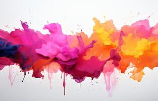 A hand drawn illustration using several colors and brushes on a white background. photo
