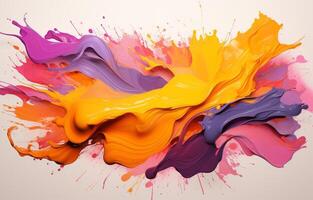 A hand drawn illustration using several colors and brushes on a white background. photo