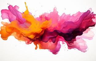 A hand drawn illustration using several colors and brushes on a white background. photo