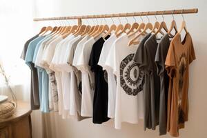 modern boho tshirt shop. AI Generated photo