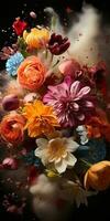 explosion of colors, epic flowers.. AI Generated photo