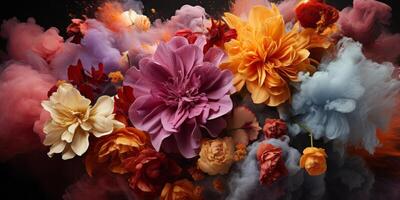 explosion of colors, epic flowers.. AI Generated photo