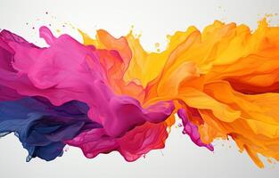A hand drawn illustration using several colors and brushes on a white background. photo