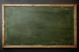 big empty green blackboard on a wall in the agriculture storage. photo
