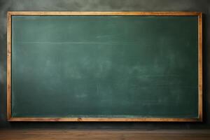big empty green blackboard on a wall in the agriculture storage. photo