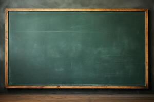 big empty green blackboard on a wall in the agriculture storage. AI Generated photo