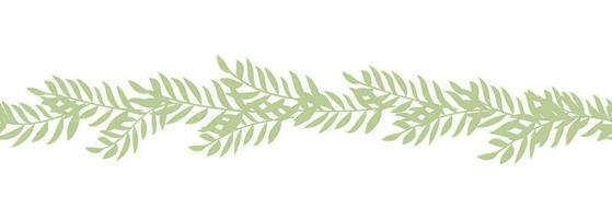 Leaves decorative, algae horizontal border seamless pattern vector