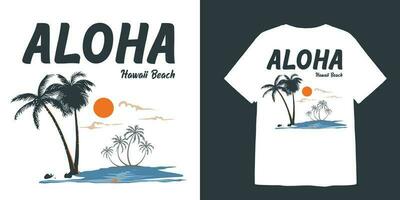 Simple Vector aloha hawaii beach