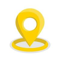 Map Marker icon from Primitive Set. This isolated flat symbol is drawn with yellow color on a white background, angles are rounded. vector