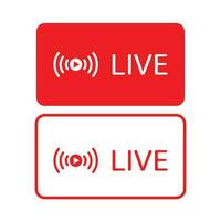 Live icon. Live stream, video, news symbol on white background. Social media template. Broadcasting, online stream. Play button. Social network sign. Vector illustration.
