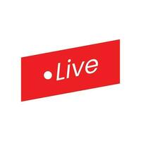 Live icon. Live stream, video, news symbol on white background. Social media template. Broadcasting, online stream. Play button. Social network sign. Vector illustration.