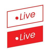 Live icon. Live stream, video, news symbol on white background. Social media template. Broadcasting, online stream. Play button. Social network sign. Vector illustration.