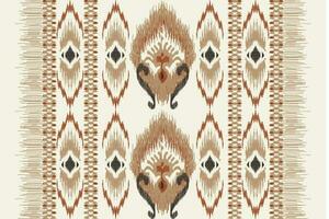 africano ikat floral cachemir bordado en blanco fondo.ikat étnico oriental modelo tradicional.azteca estilo resumen vector ilustración.diseño para textura,tela,ropa,envoltura,decoración.