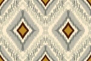 ikat floral cachemir bordado en crema fondo.ikat étnico oriental sin costura modelo tradicional.azteca estilo resumen vector ilustración.diseño para textura,tela,ropa,envoltura,decoración.