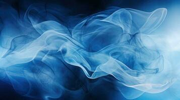 fumar arremolinándose efecto. tinta soltar en agua en oscuro azul antecedentes. generativo ai foto