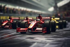 Formula one racing car at race track. photo