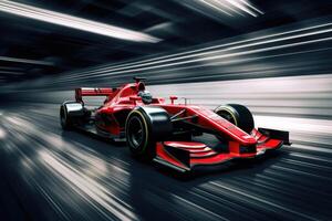 Formula one racing car at race track. Generative AI photo