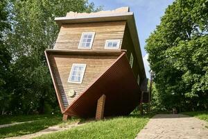 Upside down house attraction. The tourist complex of Dukora, Belarus photo