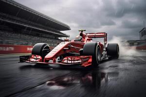 Formula one racing car at race track. photo