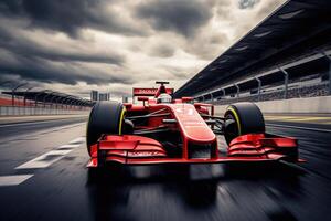 Formula one racing car at race track. photo