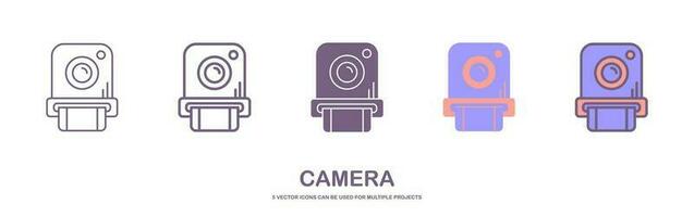 Camera vector icon. Photo line vector icon minimalistic flat design.