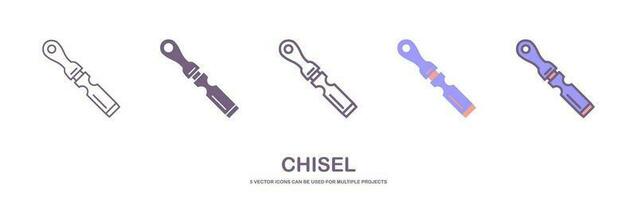 Chisel Icon. Shadow Reflection Design. Vector Illustration.