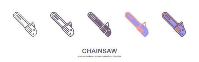 Industry chainsaw icon. Outline industry chainsaw vector icon for web design isolated on white background