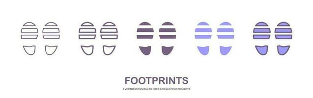 Human footprints icon set. footstep icon. vector illustration.