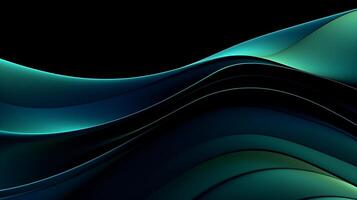 Abstract Dark Green and blue liquid Wave Background. photo