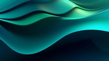 Abstract Dark Green and blue liquid Wave Background. photo