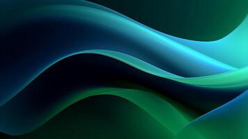 Abstract Dark Green and blue liquid Wave Background. photo