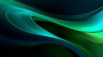 Abstract Dark Green and blue liquid Wave Background. photo