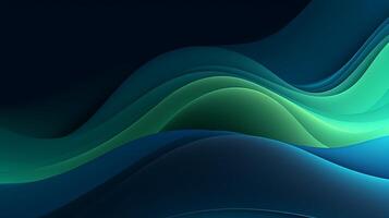 Abstract Dark Green and blue liquid Wave Background. photo