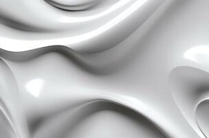 Abstract white grey glossy liquid Wave Background. photo