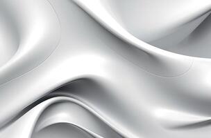 Abstract white grey glossy liquid Wave Background. photo