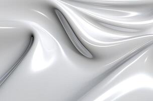 Abstract white grey glossy liquid Wave Background. photo