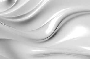 Abstract white grey glossy liquid Wave Background. photo