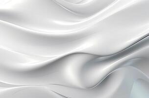 Abstract white grey glossy liquid Wave Background. photo