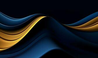 Abstract blue luxury wave background. AI Generated photo