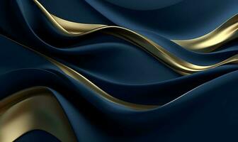 Abstract blue luxury wave background. AI Generated photo