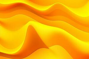 Abstract yellow liquid wave background. AI Generated photo