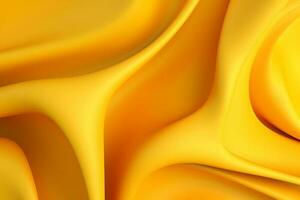 Abstract yellow liquid wave background. AI Generated photo