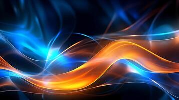 Abstract modern futuristic wave background with blue and gold color. photo