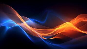 Abstract modern futuristic wave background with blue and gold color. photo